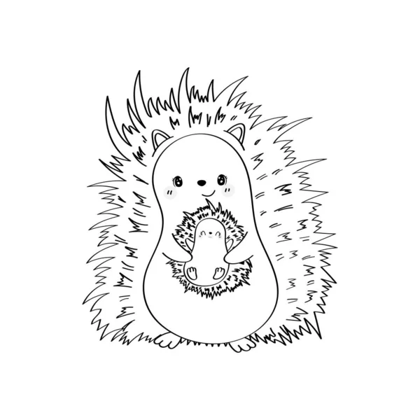 Hedgehog clipart coloring page cute cartoon style beautiful clip art stock vector by artvarstudio