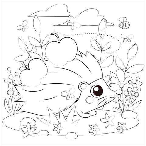 Hedgehog coloring page free printable coloring pages