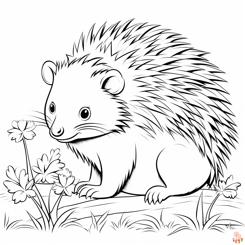 Printable porcupine coloring pages free for kids and adults