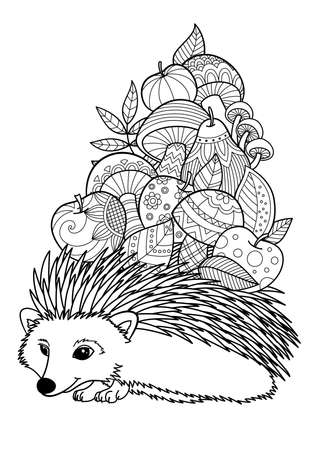 Hedgehog coloring page stock photos and images