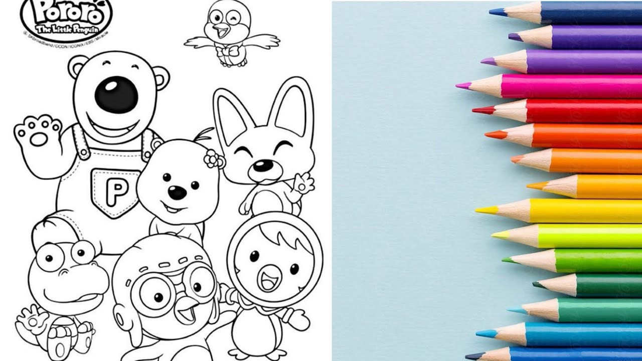How to coloring pororo the little penguin and friends ðïðð