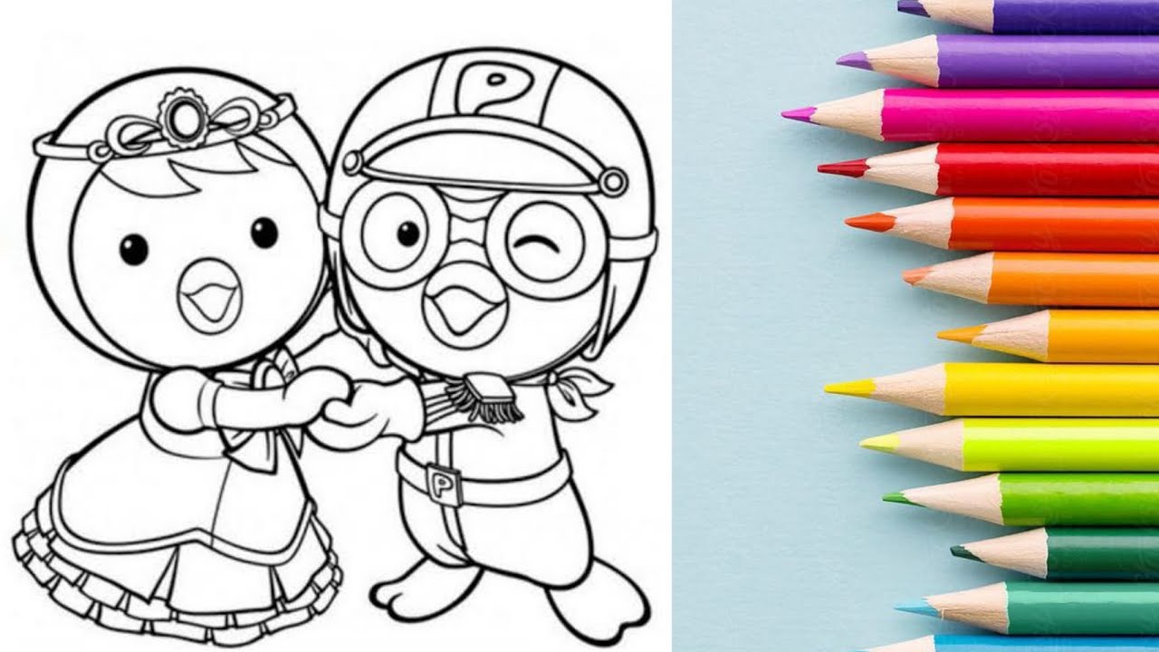 Pororo the little penguin ð coloring page prince pororo and princess petty ððïððð