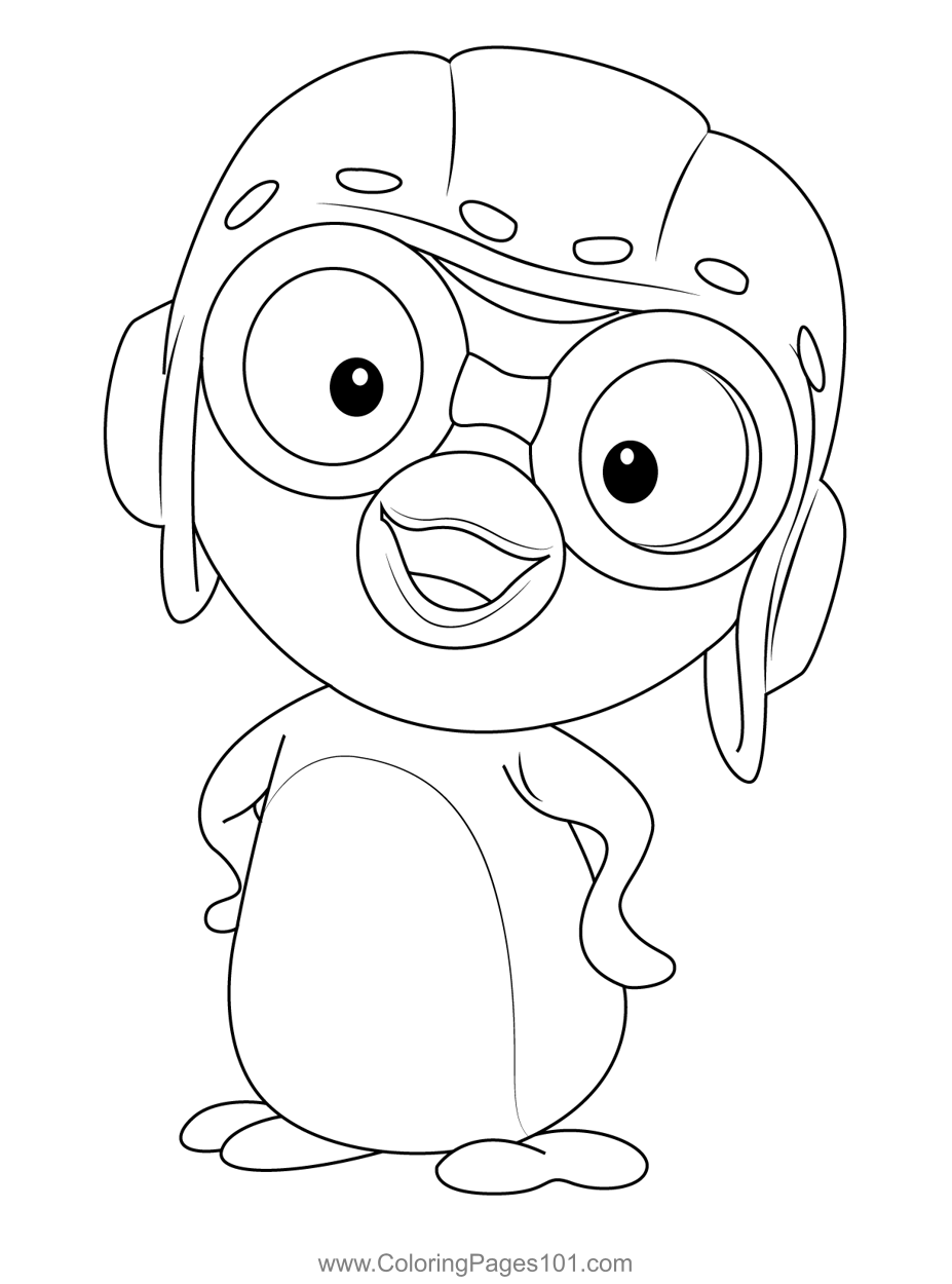 Call pororo coloring page for kids