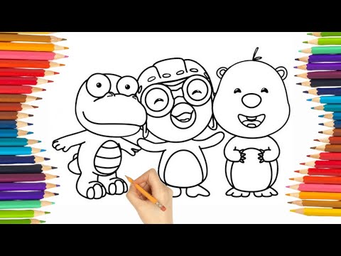 Pororo the little penguin pororo coloring pages pororo crong loopy