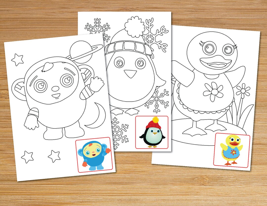 Baby first tv printable coloring pages instant digital download by euodos