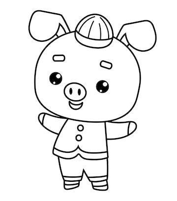 Premium vector coloring book for children chinese new year character cute pig