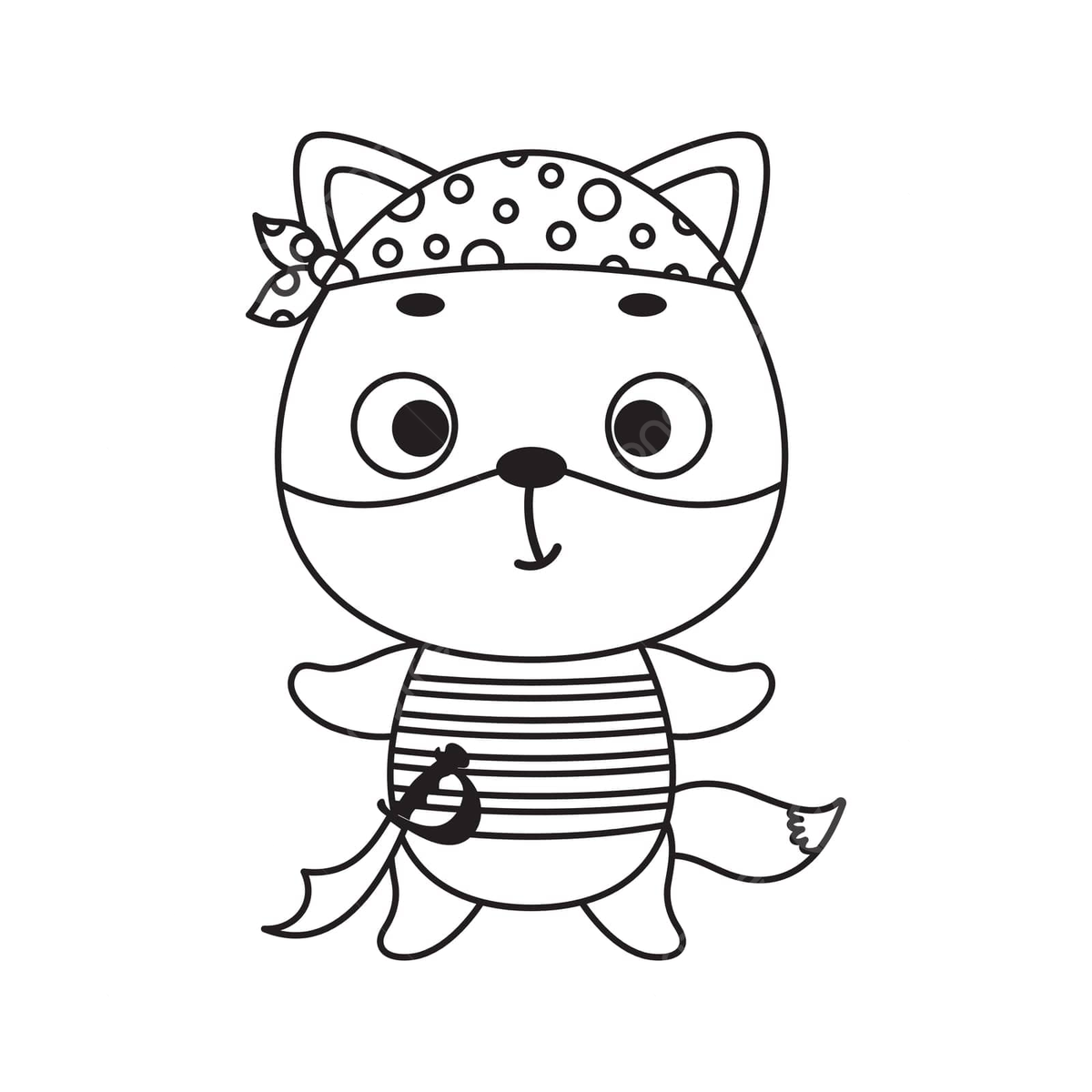 Coloring page cute little pirate fox coloring book for kids educational activity for preschool years kids and toddlers with cute animal vector stock illustration vector adorable school baby png and vector with
