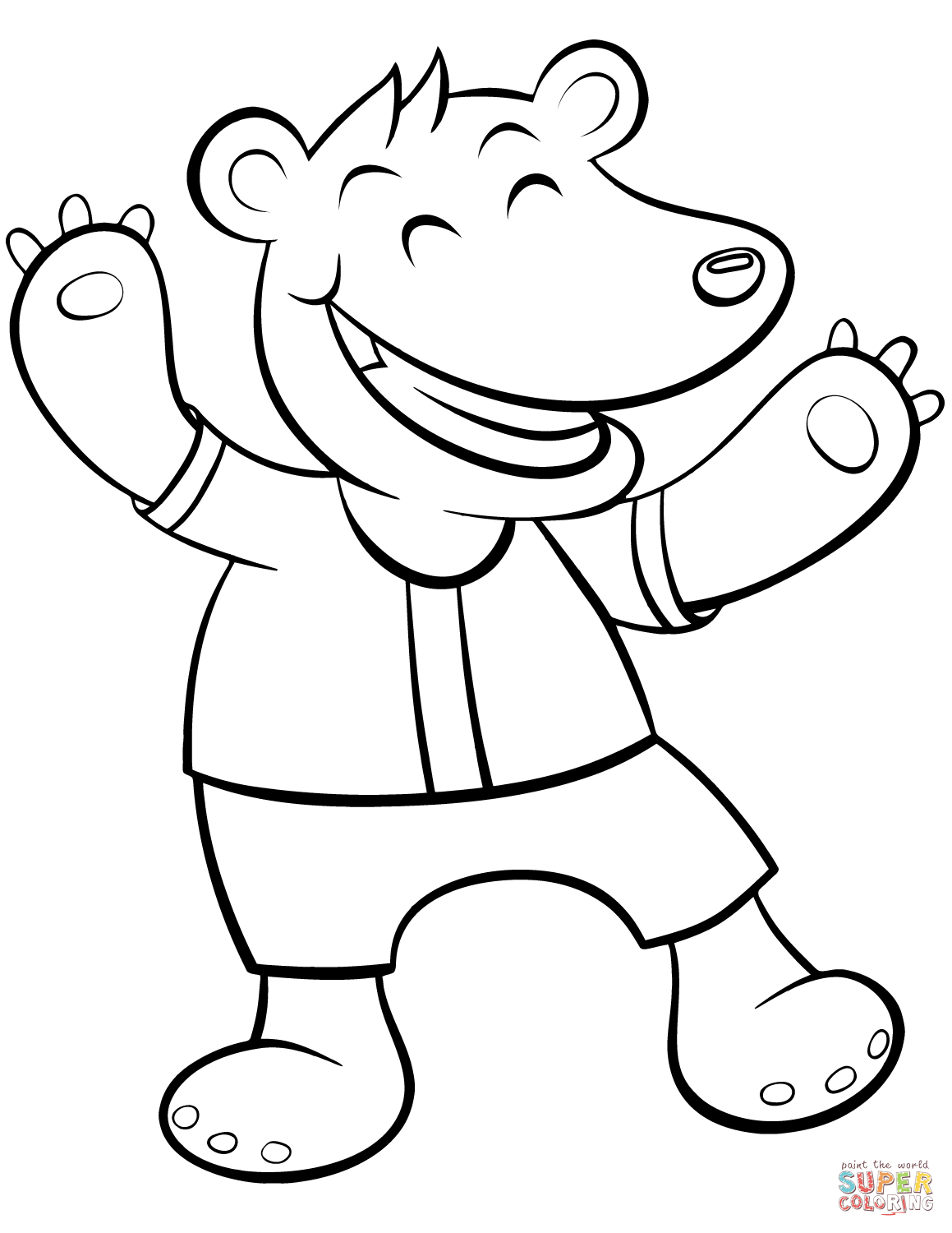 Cartoon bear coloring page free printable coloring pages