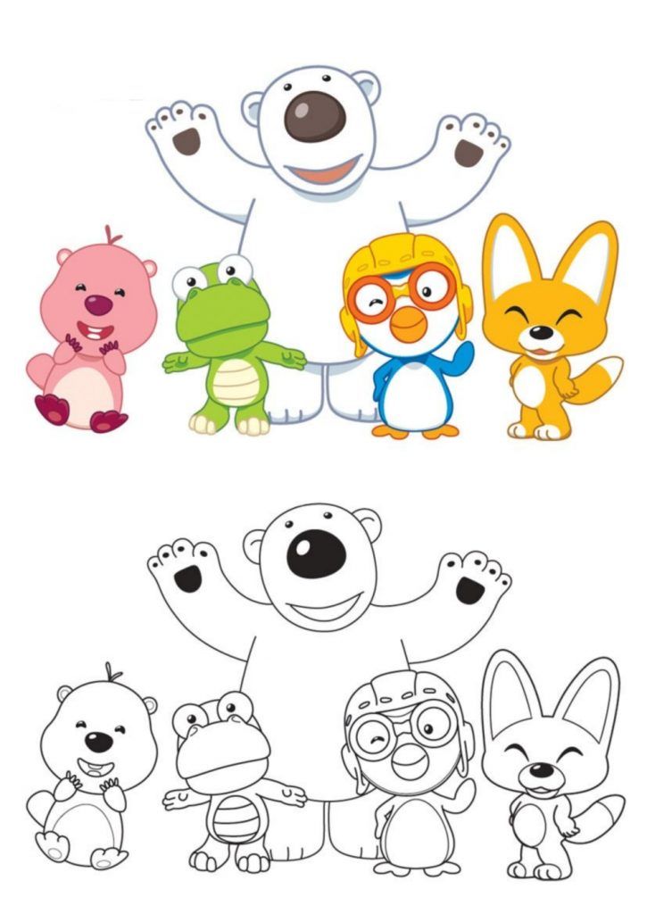 Pororo coloring sheet for kids â
