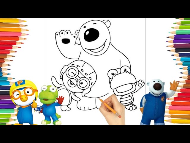 Pororo coloring pages pororo crong poby pororo the little penguin