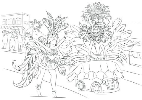 Brazilian carnival coloring page free printable coloring pages