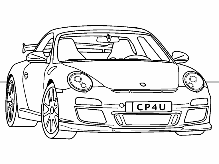 Free coloring page mar porsche gt