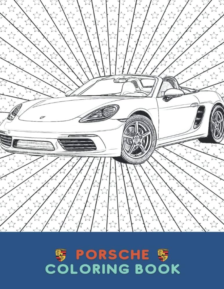 Porsche coloring book for adults kids boys porsche coloring pages to color for fun wight david e books