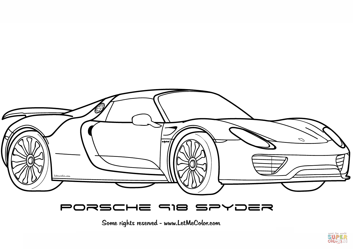Porsche spyder super coloring rennauto malvorlagen ausmalbilder ausmalen