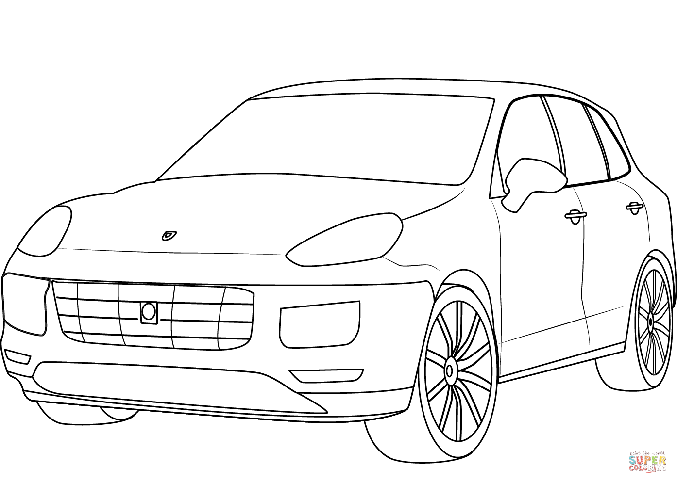 Porsche cayenne coloring page free printable coloring pages