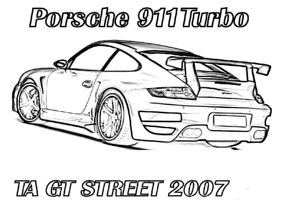 Porsche turbo coloring page
