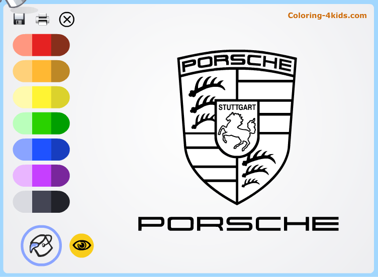 Porsche logo coloring pages online cars logos coloring pages