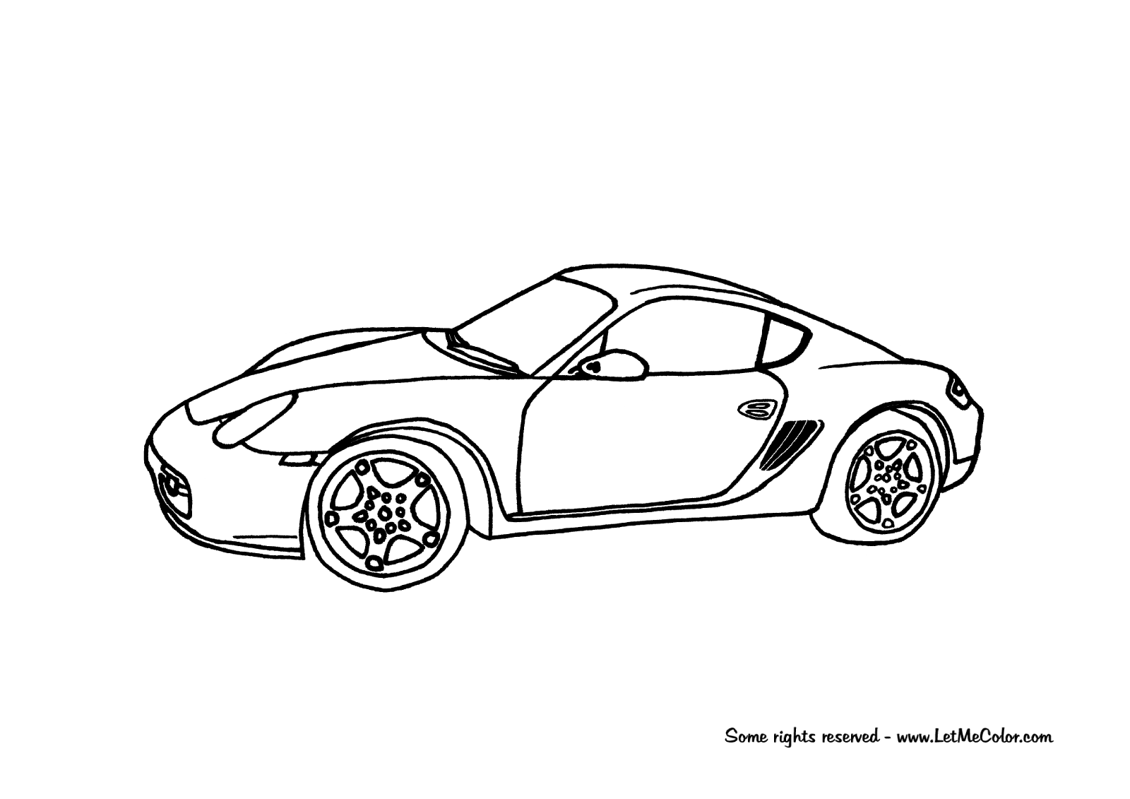 Coloring page of a porsche cayman
