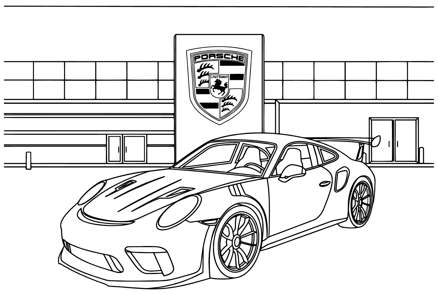 Porsche coloring pages