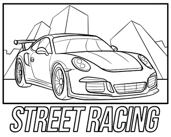 Super sport car coloring page book by scworkspace tpt