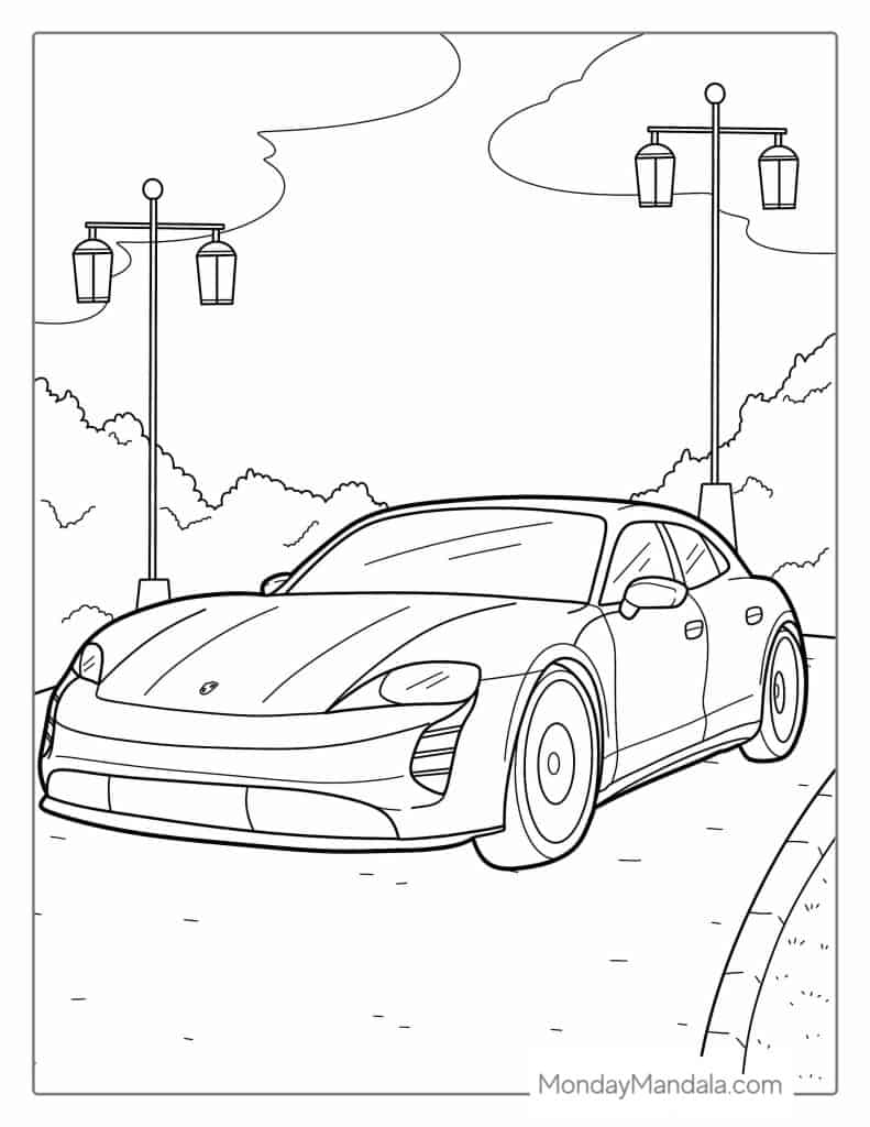 Car coloring pages free pdf printables