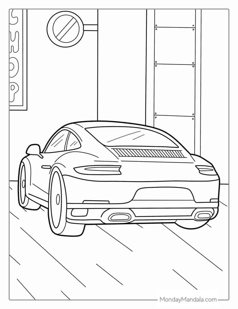 Car coloring pages free pdf printables