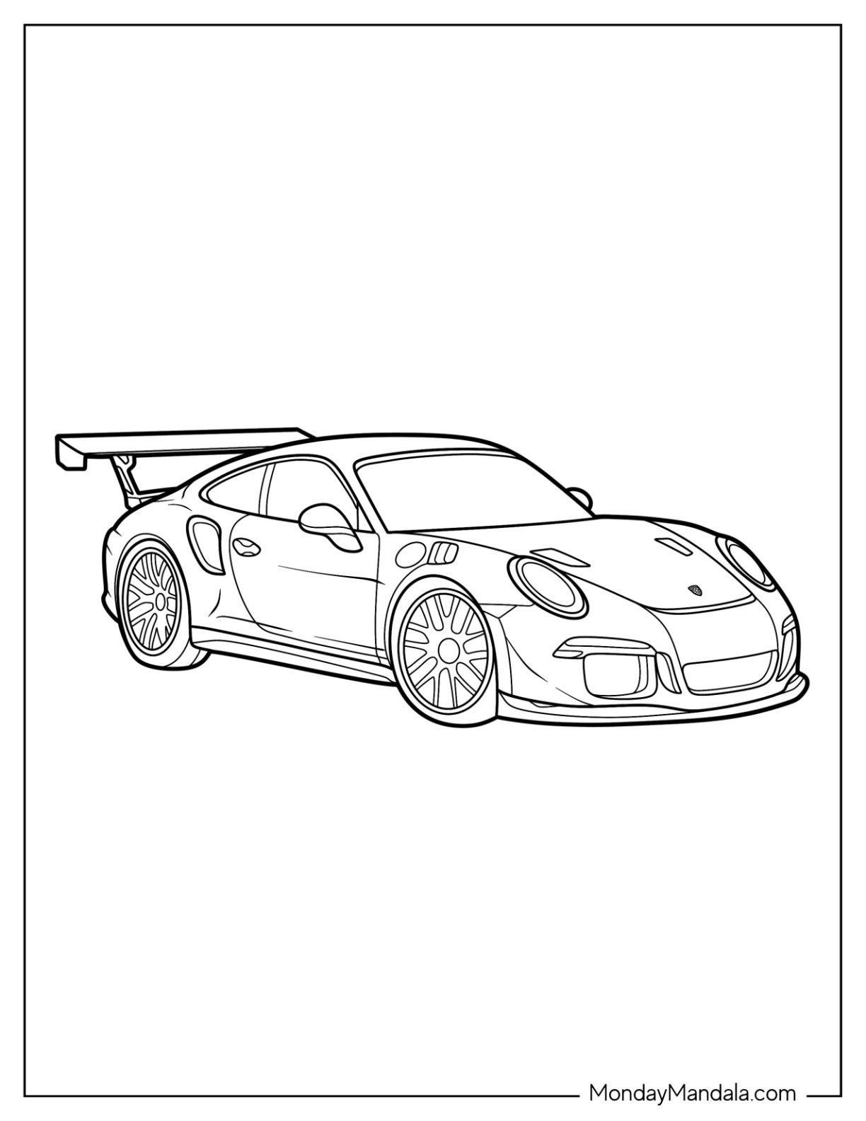 Porsche coloring pages free pdf printables