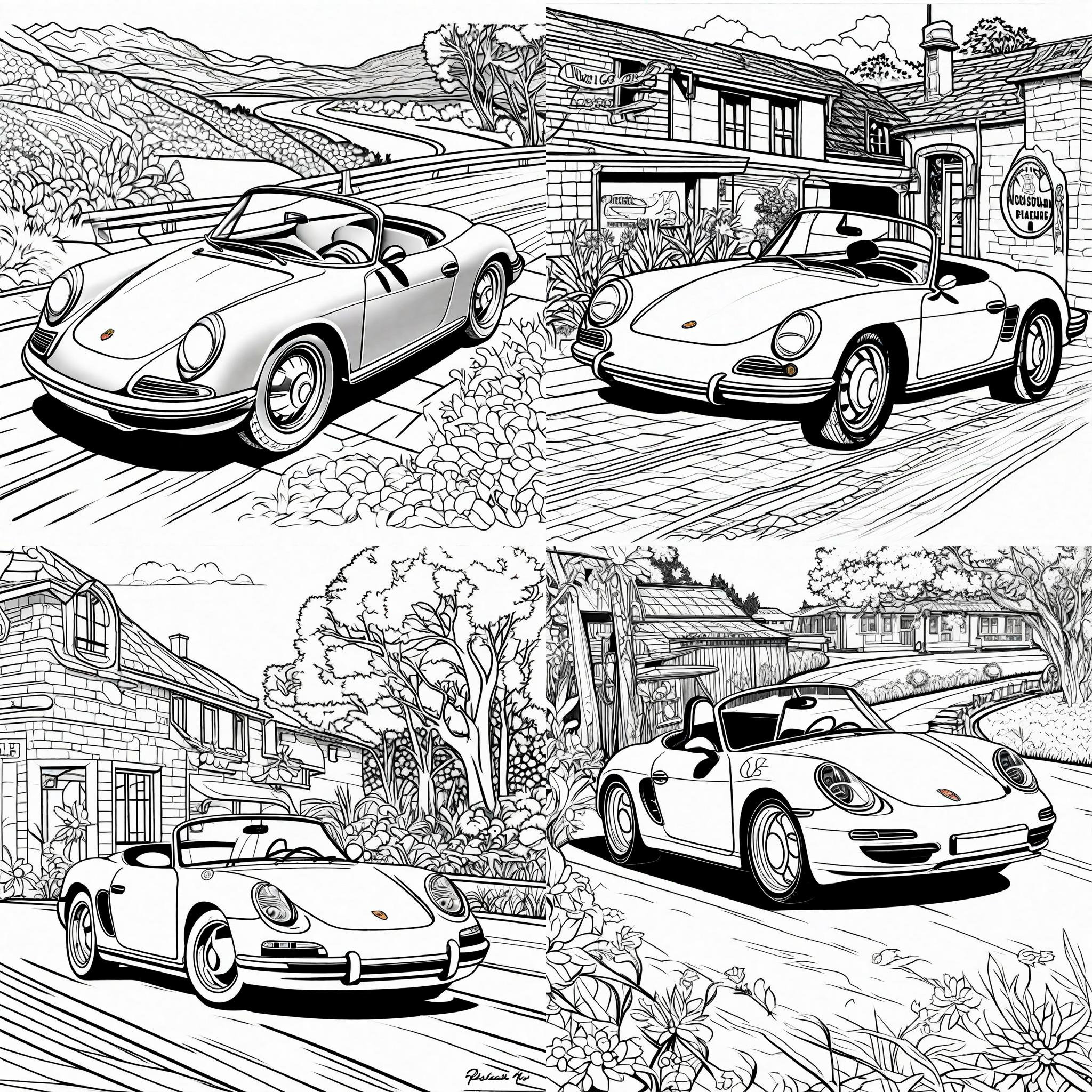 Porsche coloring pages pages instant download