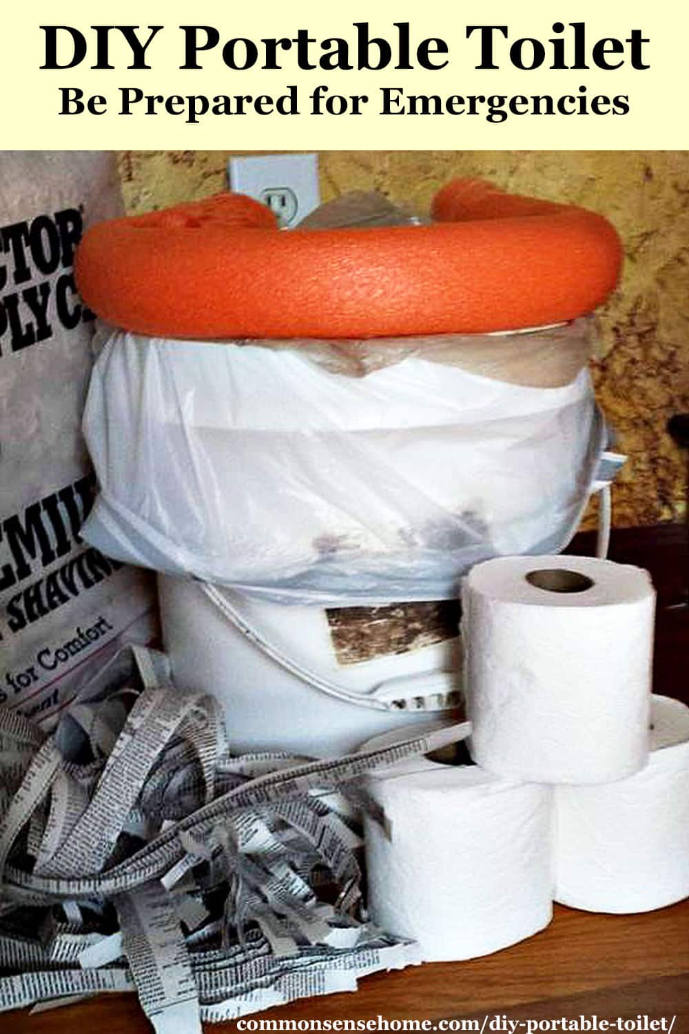 Diy portable toilet emergency use bucket toilet