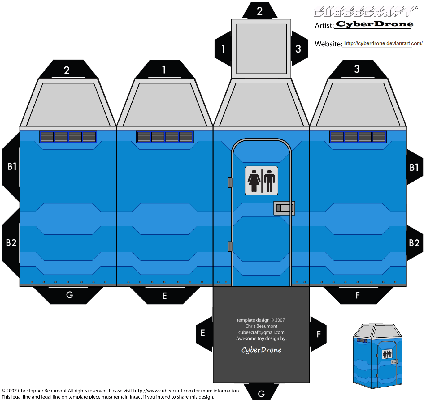 Portable toilet paper model free printable papercraft templates