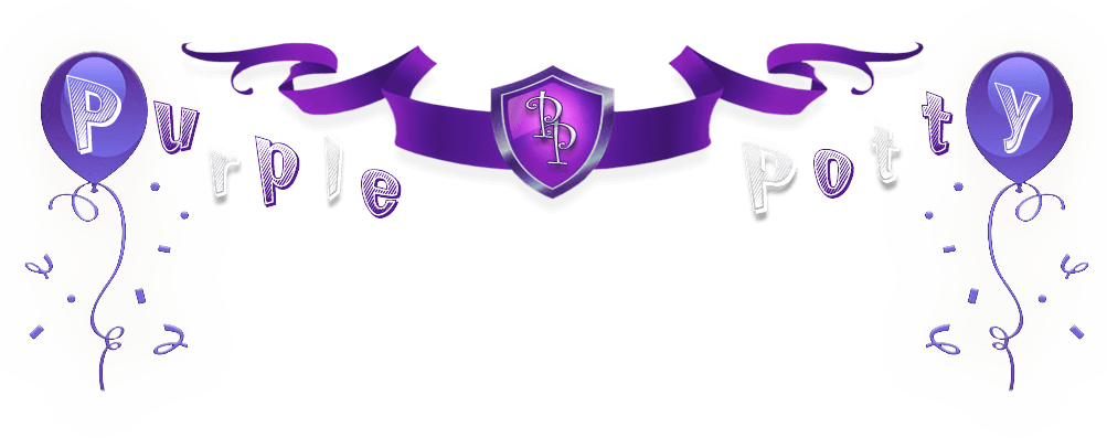 The purple potty portable toilet porta potty by
