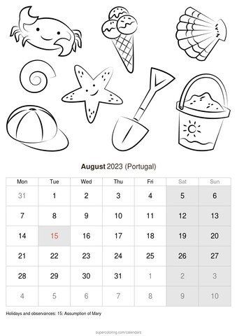 August calendar