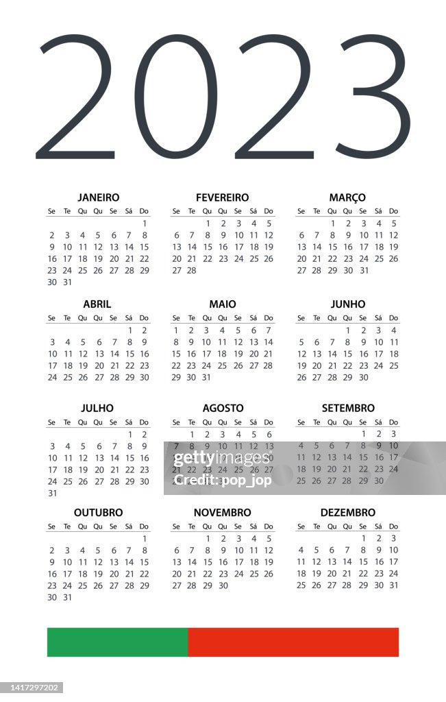 Calendar portugal vector illustration portuguese language version high