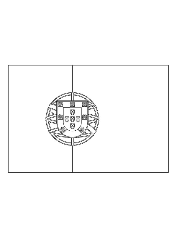 Flag of portugal coloring page