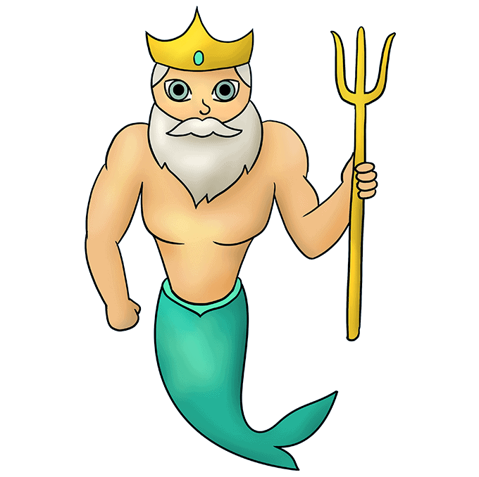 How to draw poseidon