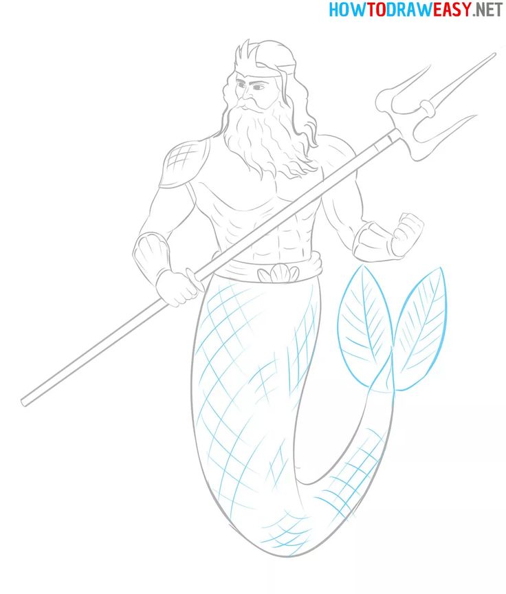 How to draw poseidon