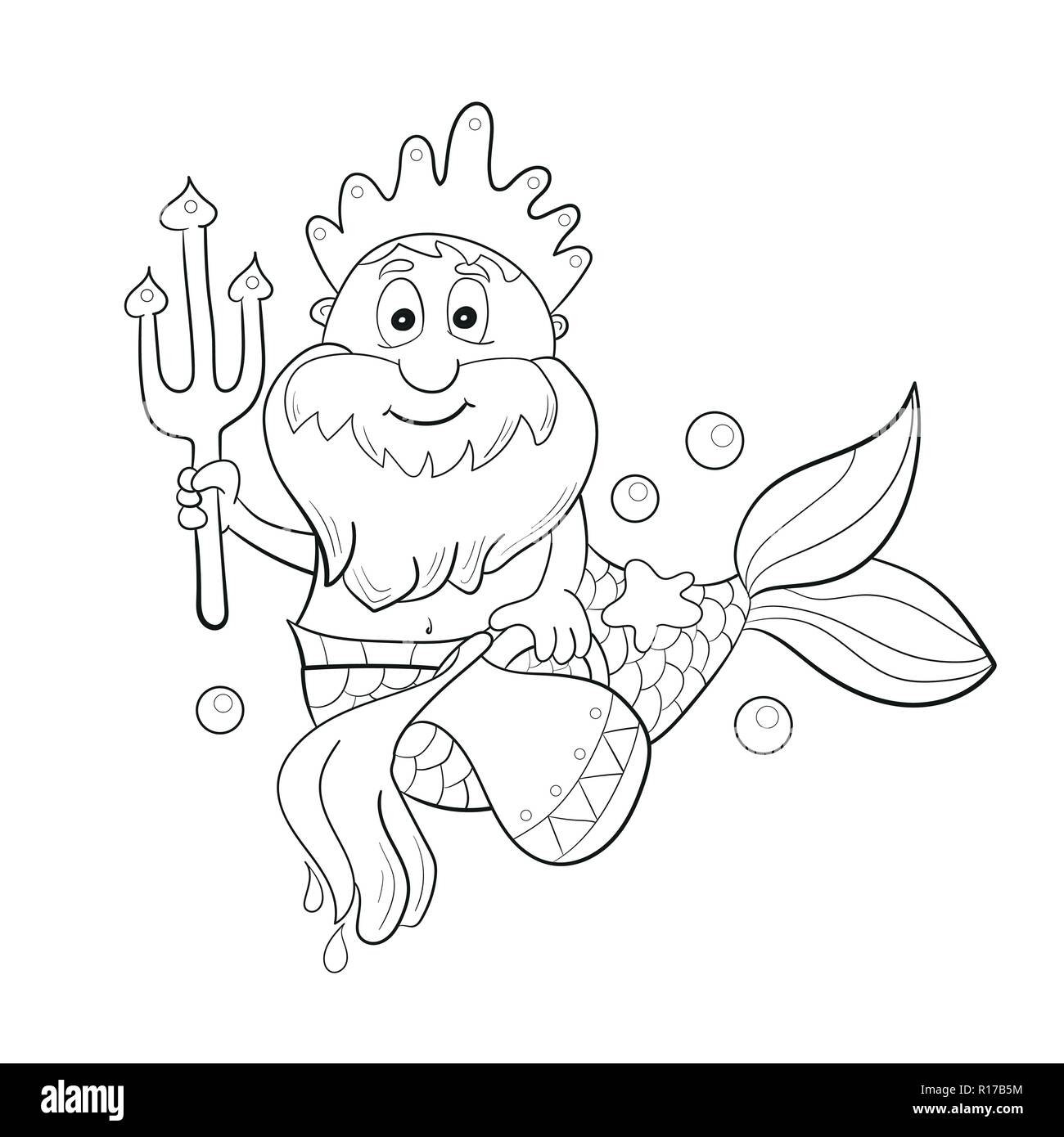 Drawing of poseidon cut out stock images pictures