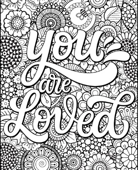 Positive affirmation mandala coloring pages by eboni dockery tpt
