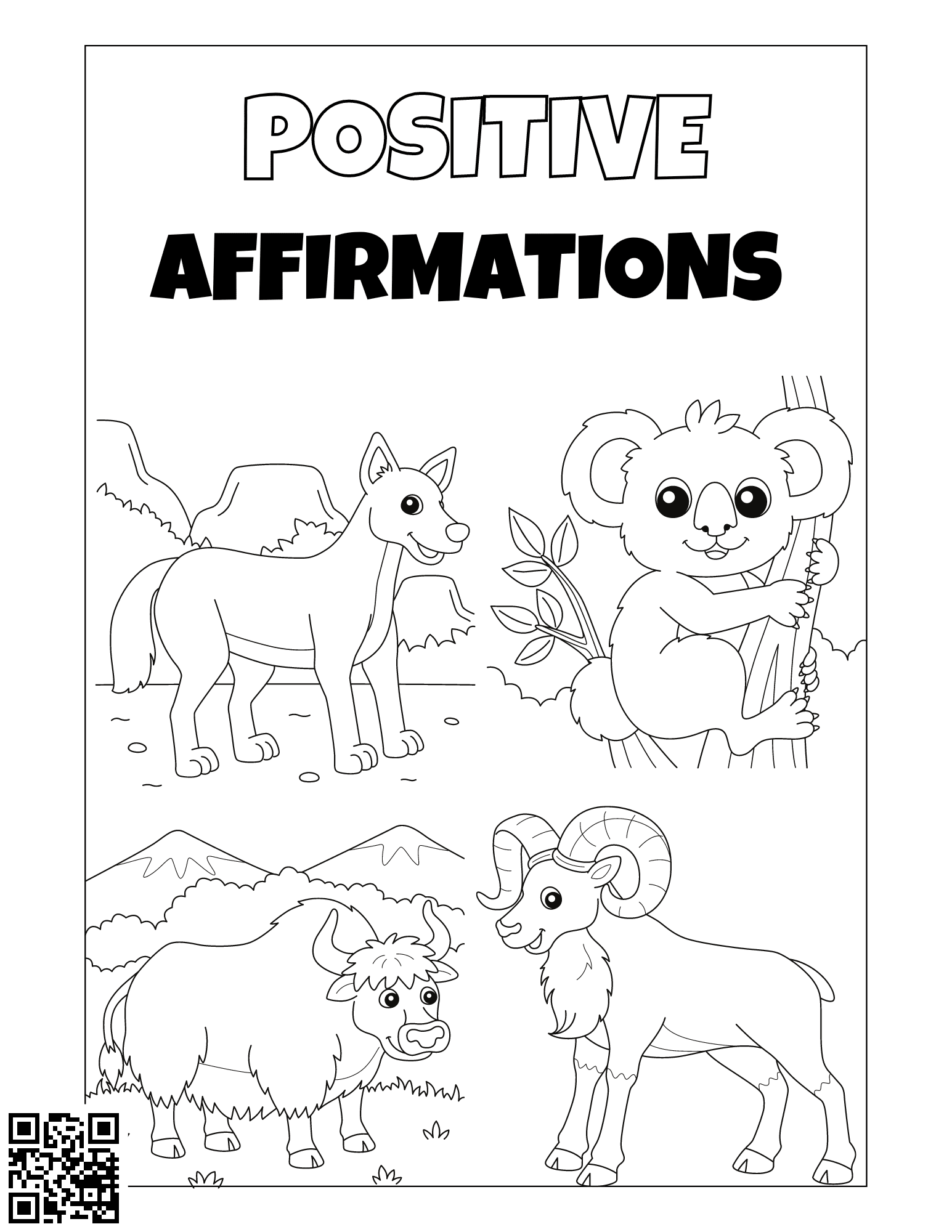 Positive affirmation coloring book