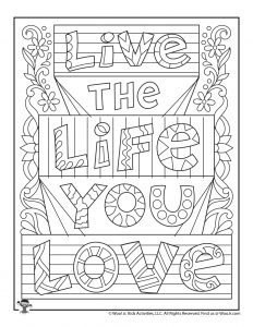 Positive sayings adult coloring pages woo jr kids activities childrens publishing