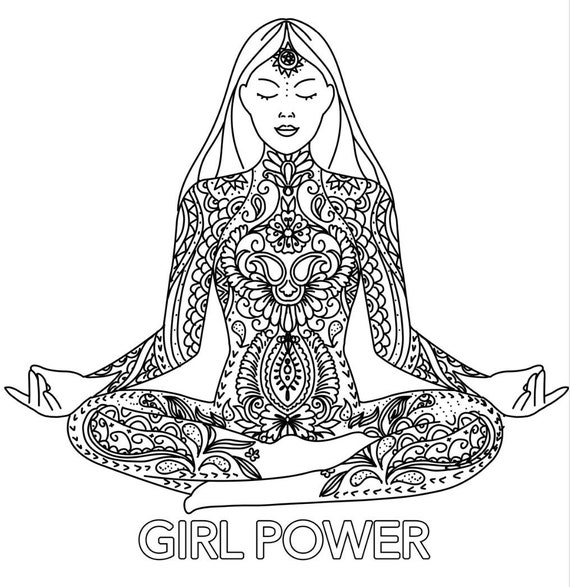 The body positive coloring page instant and printable download i adult coloring i mandala coloring page instant download