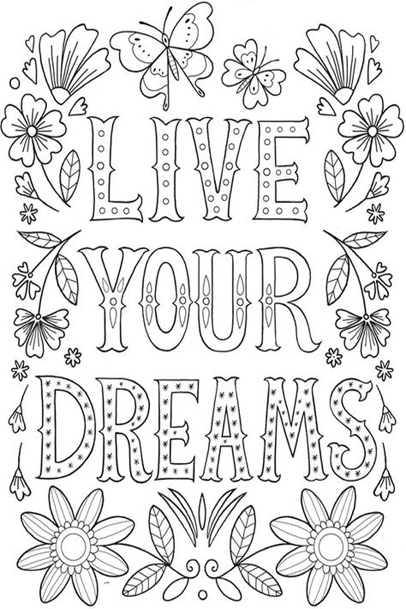 Positive words coloring pages free coloring pages