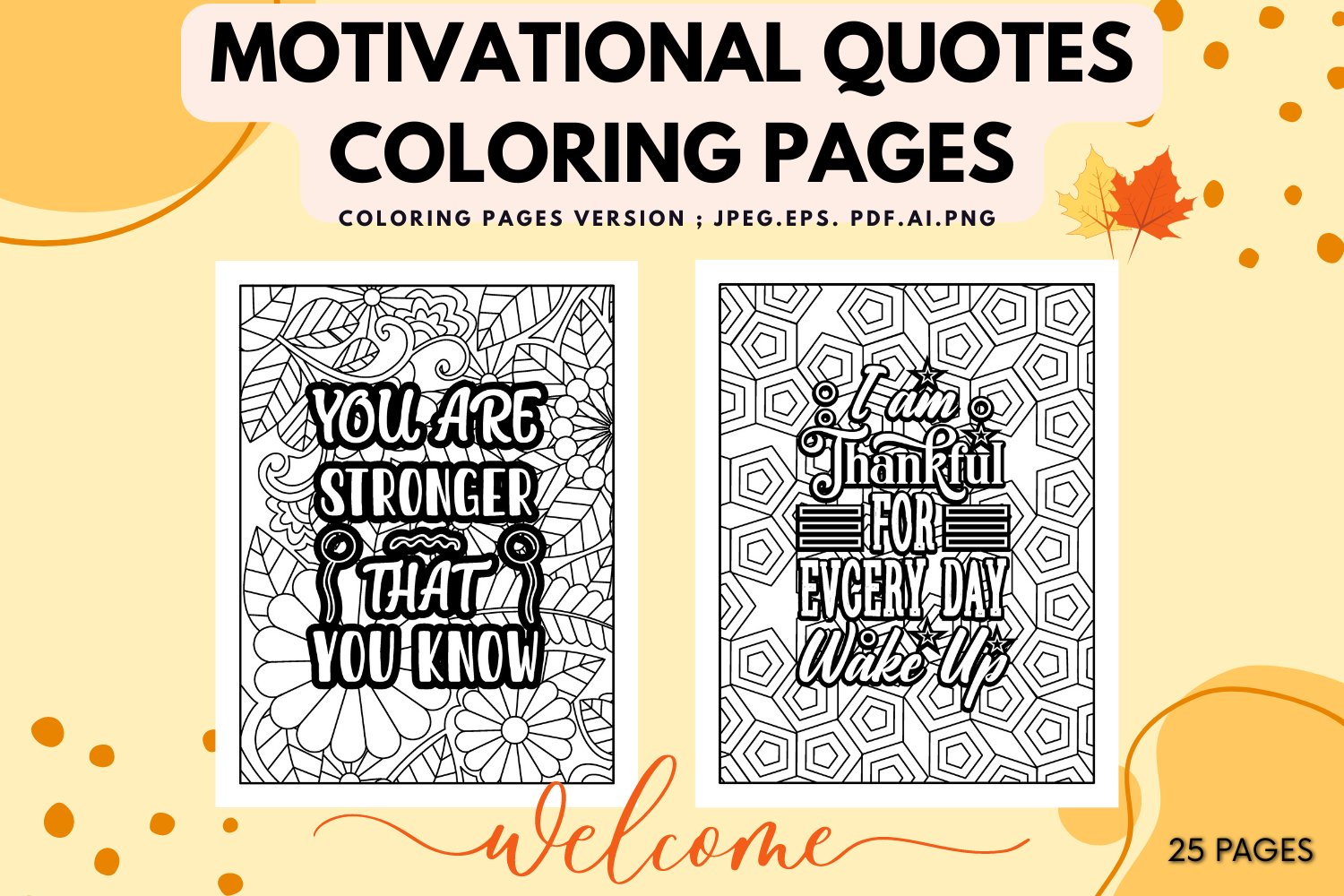 Motivational quotes coloring pages ai png pdfeps jpg