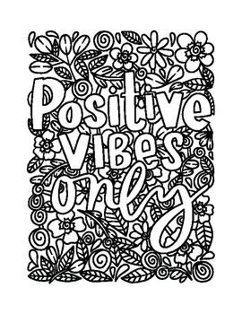 End of year positive coloring pages by science and biology resources