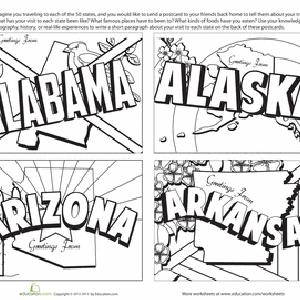 Vintage state postcards