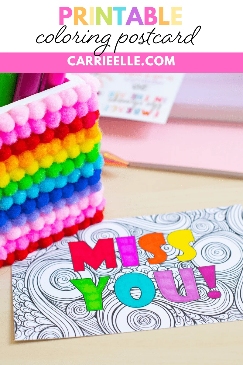 Printable i miss you postcard
