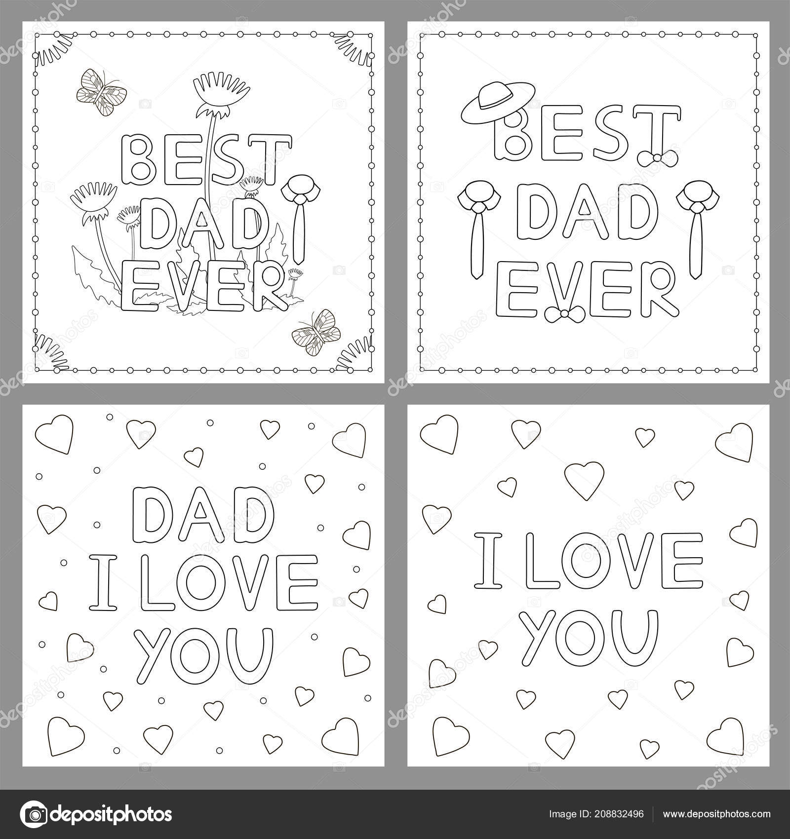 Postcards dad coloring page vector illustration stock vector by yasyazagoruiko