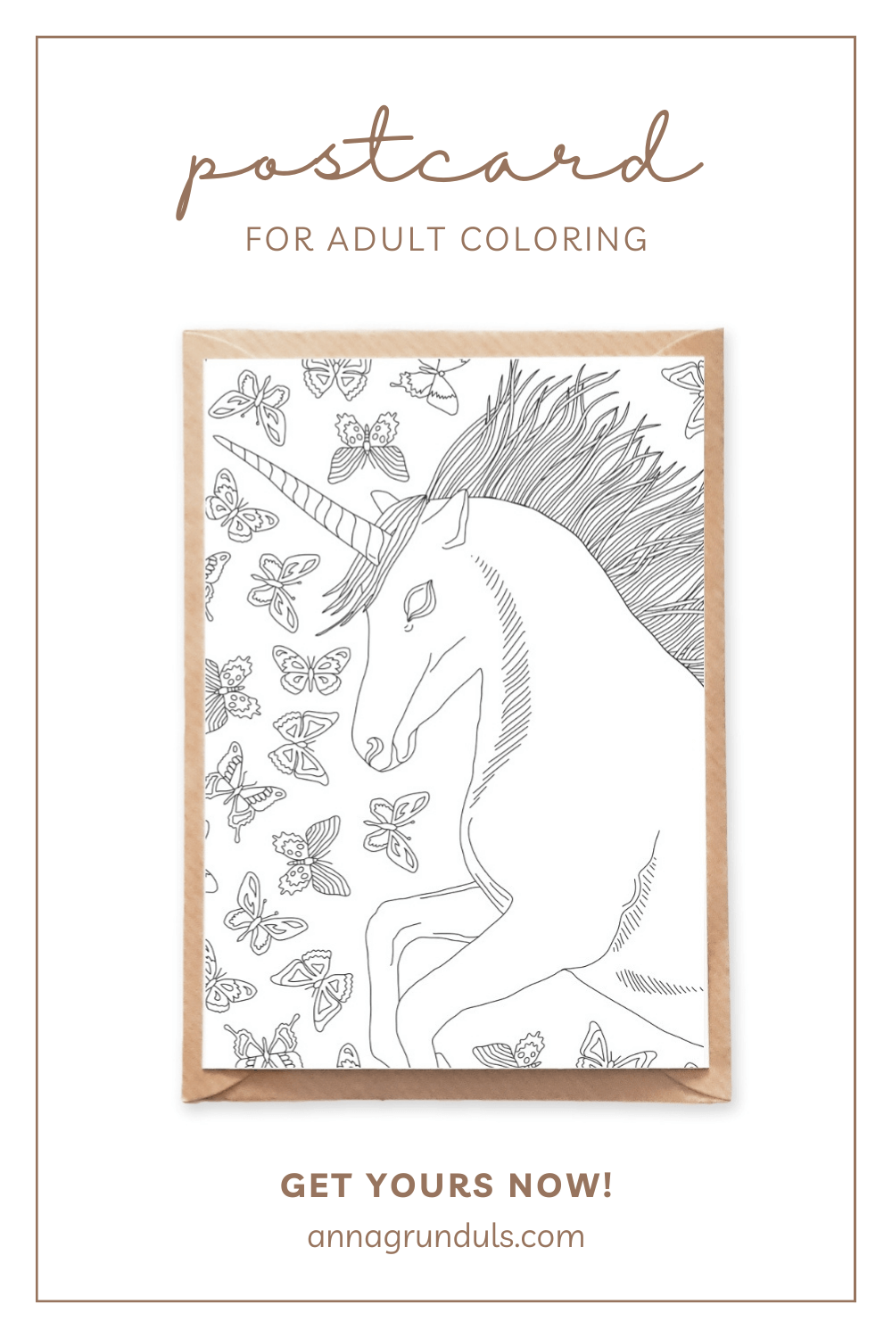 Adult coloring postcards for snail mail