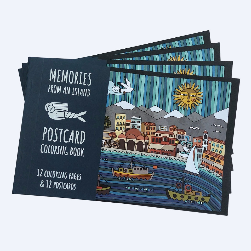 Postcard coloring book designs coloring pages nisaki mu