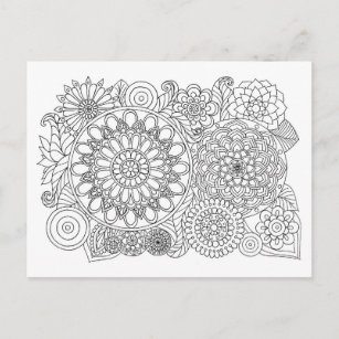 Adult coloring postcards